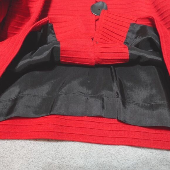 Caroline Rose Set Womens XS Red Black Wool Jacket Tank Pants Christmas‎ Holiday - Picture 11 of 16